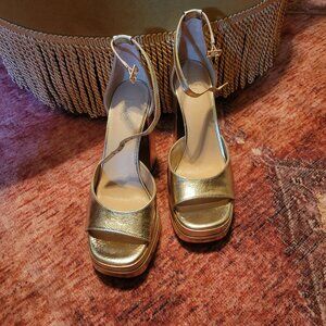 New INC Gold Platform Heels Size 8